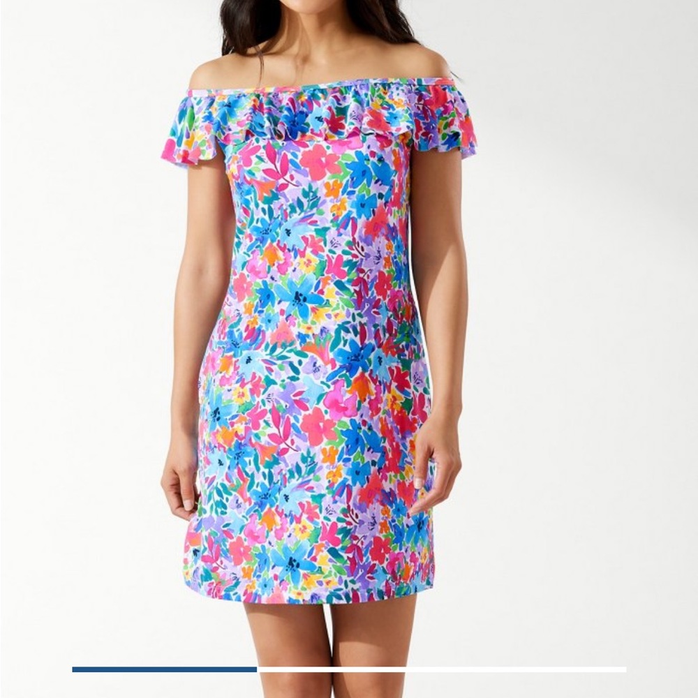 Tommy Bahama Watercolor Floral Off The Shoulder Dress Size XS